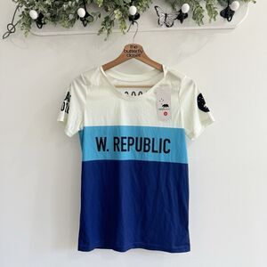 Wyn Republic Women’s NEW Cycle T Shirt Color Lock Graphic Medium KT